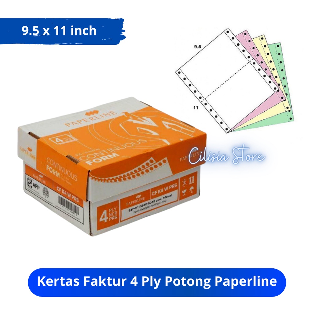 

Kertas Faktur 4 Ply Potong Continous Form Paperline 9.5 x 11 inch [Porporasi]