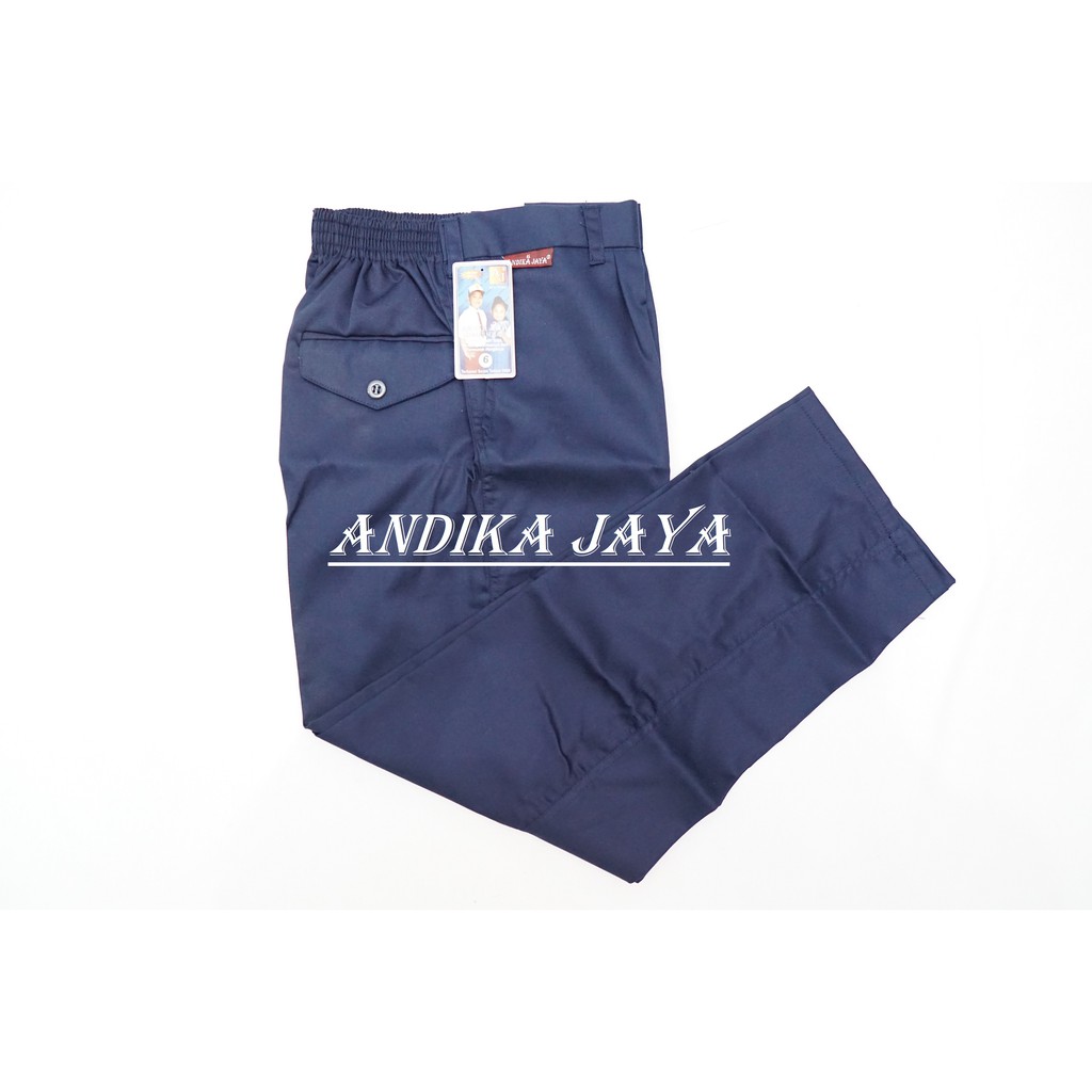 Celana Panjang Karet Biru Dongker TK SD SMP Putra Putri Seragam Sekolah Andika Jaya