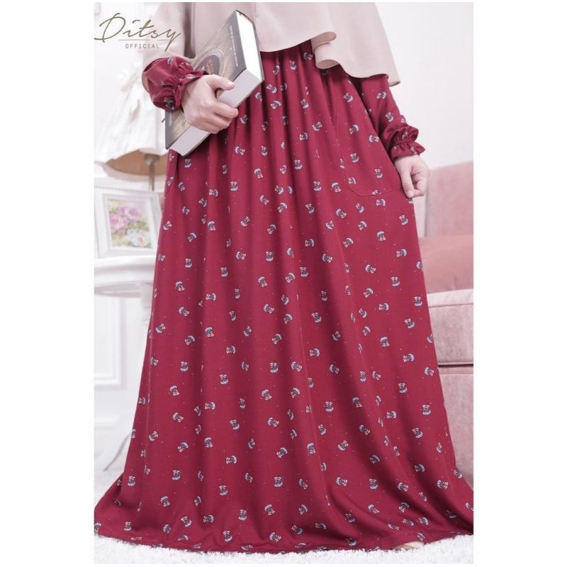 LICCEA MAROON NIGHTGOWN DITSY JULI