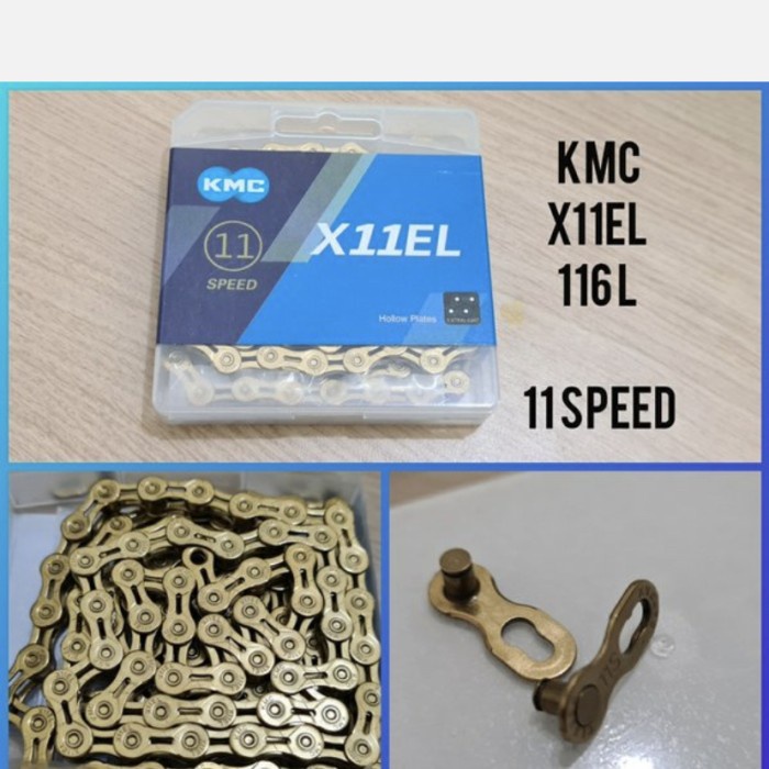 NEW*** Rantai KMC X 11 EL Gold edition 11 speed Hollow plates