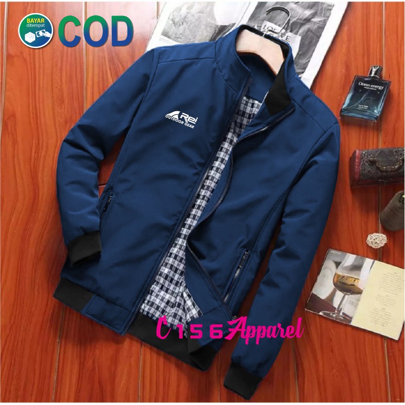 Jaket Semi Anti Air Musim Dingin Outdoor Indoor Premium REI-BIRU NEVI