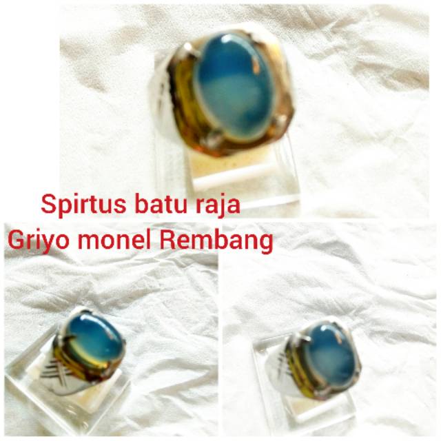 Natural Batu Spirtus batu Raja Ring Monel