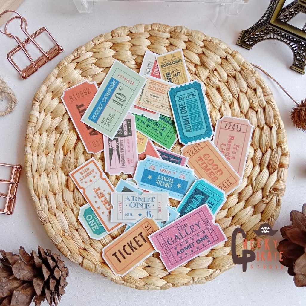 

22 pcs Sticker Ticket Aesthetic vintage | Ticket Sticker for Deco | Ticket Sticker Vintage | Old Vintage Deco | Sticker Old Scrapbook| Sticker Aesthetic for BUJO
