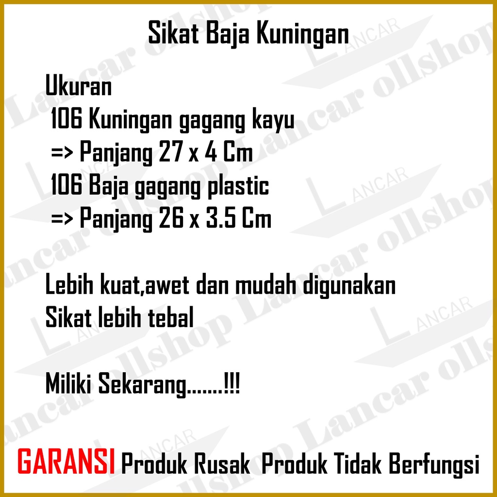 Sikat Kawat Baja Kuningan Gagang Kayu Pegangan Plastik PVC Pembersih Karat Waja Brush Steel Wire 106