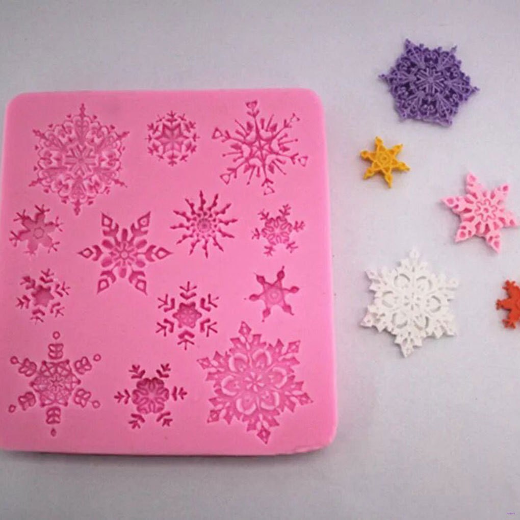 Cetakan Bahan Silikon Bentuk Snowflake 3d Untuk Kue/Cokelat/Fondant