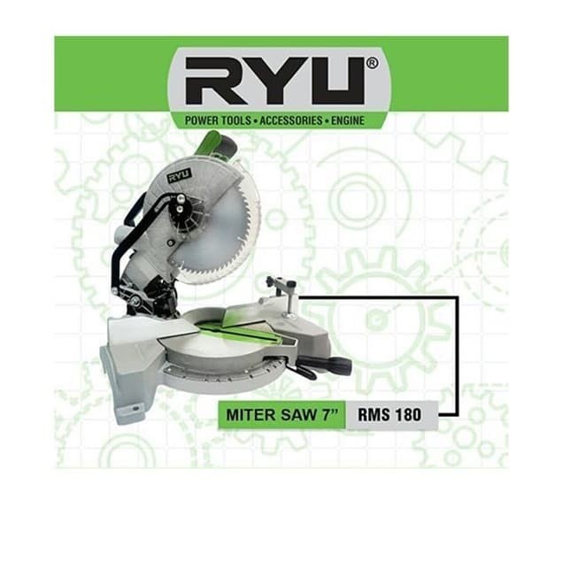 MITER SAW RYU 7 INCH RMS 180 MESIN PEMOTONG ALUMUNIUM