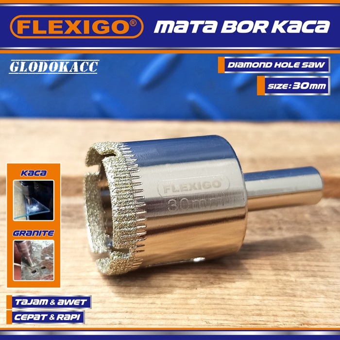 Mata Bor Kaca &amp; Granite uk. 30 mm Original Flexigo Diamond Hole Saw