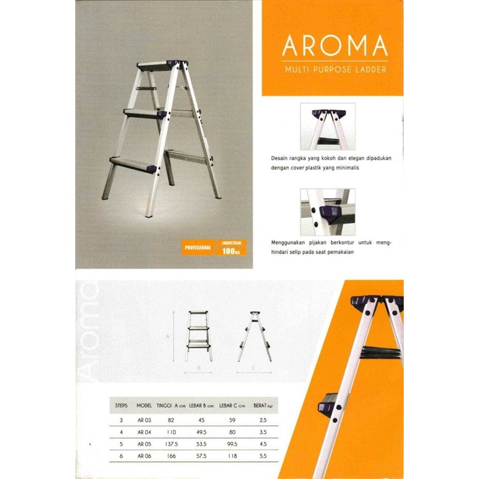 [rt58704] Tangga Lipat Aluminium Aroma Fortuna 82Cm [Trend]