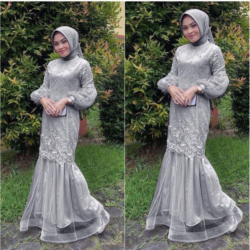 Maxi amber gamis tile mutiara gamis pesta Maxi dress pesta muslim gamis mermaid gaun pesta muslim ba