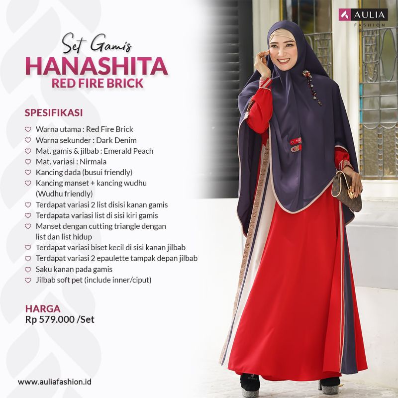 Gamis Set Hijab Aulia Fashion HANASHITA