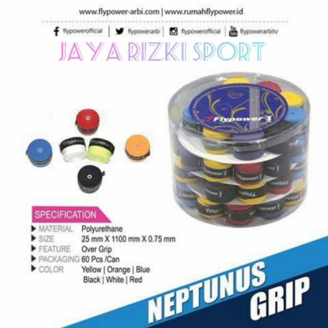 grip raket bulutangkis flypower neptunus