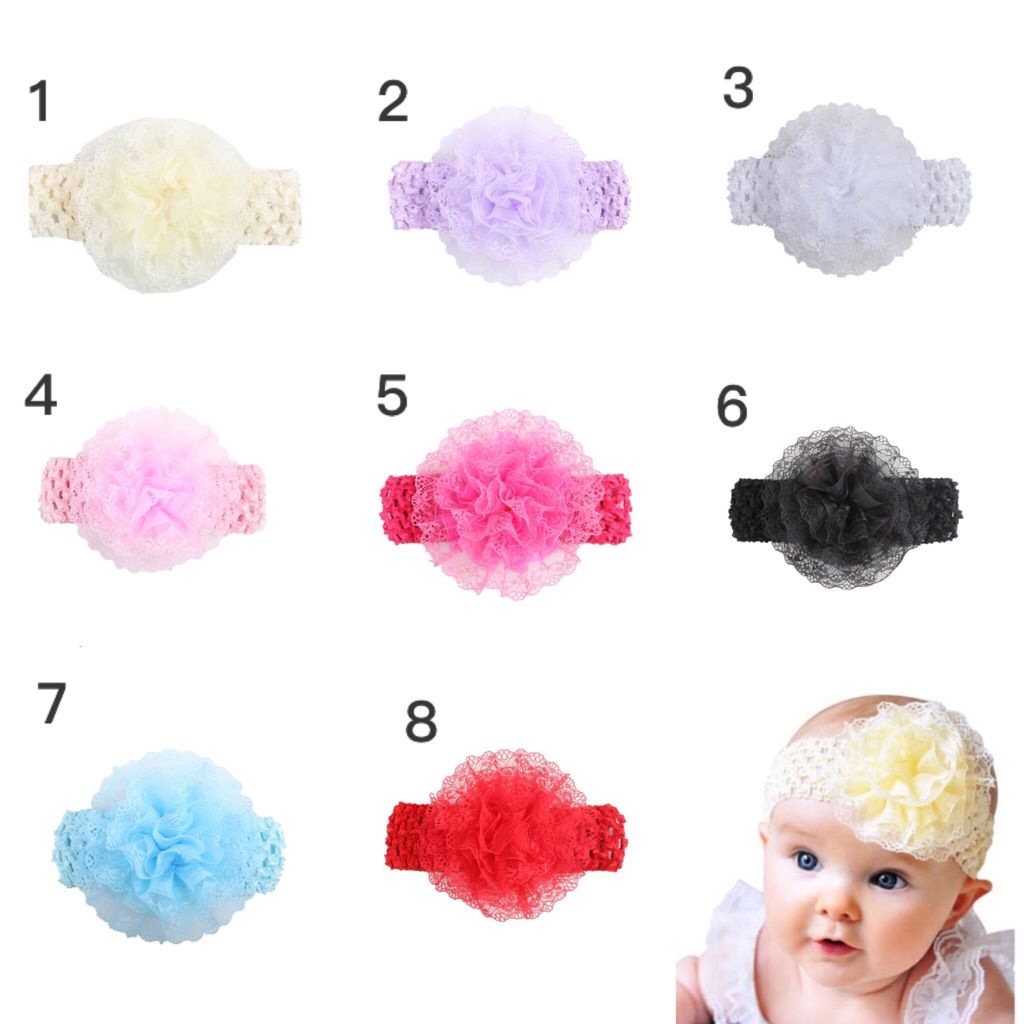 LID8079 - Bandana Bayi / Headband / Aksesoris rambut / Pita bayi cewek lucu soft