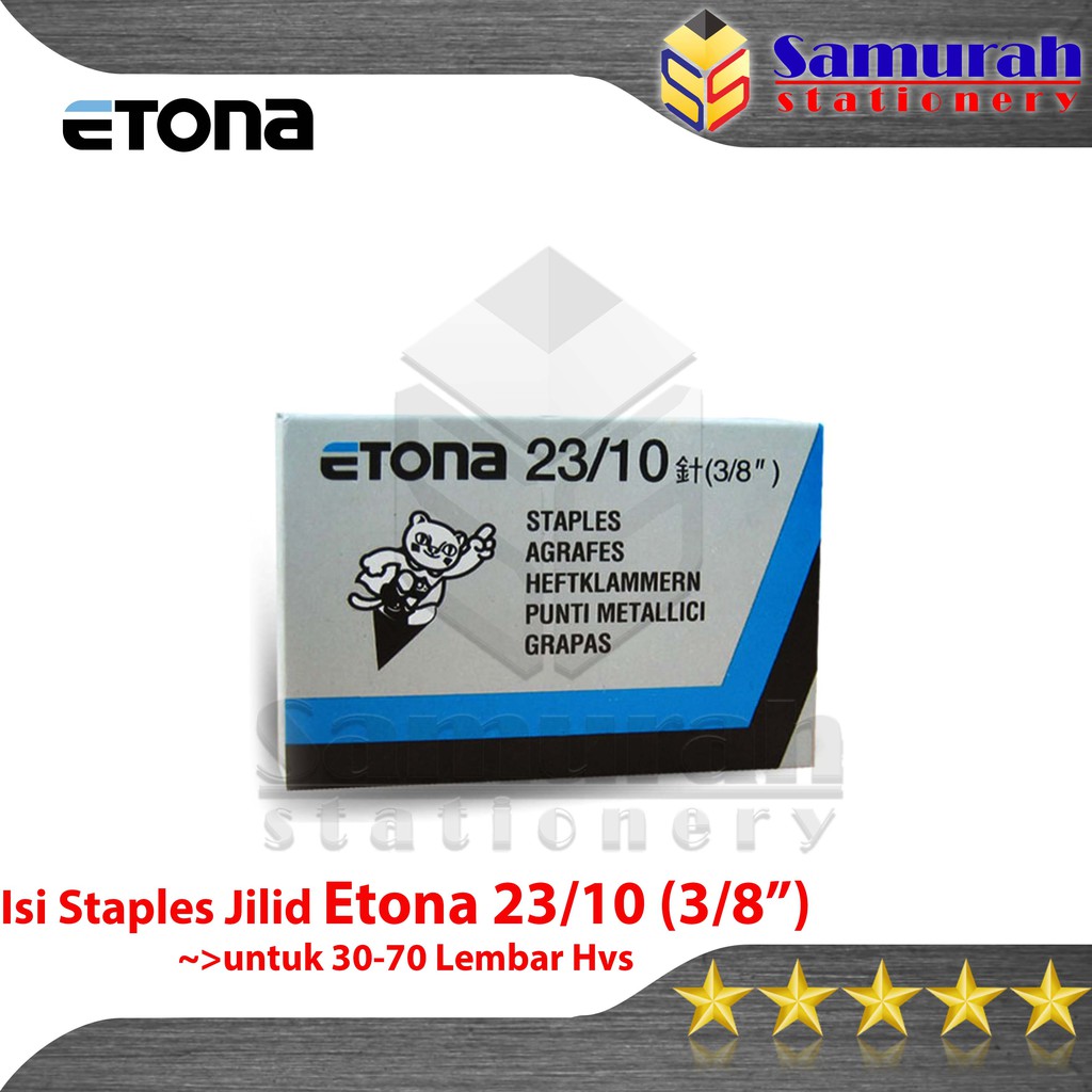 

Isi Stapler Mesin Jilid Etona 23/10 ( 3/8" ) / Staples Refill 23 10