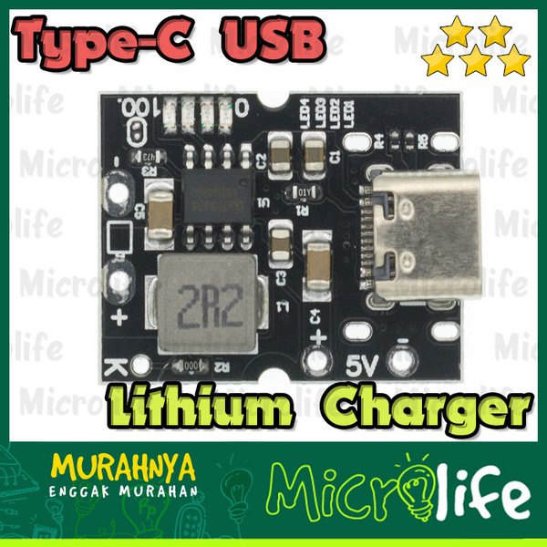 Type-C USB 5V 2A Step-Up Lithium 18650 Battery Charger Module