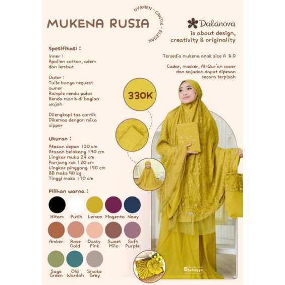 [BISA COD] ORIGINAL MUKENA RUSIA / MUKENA BRUKAT