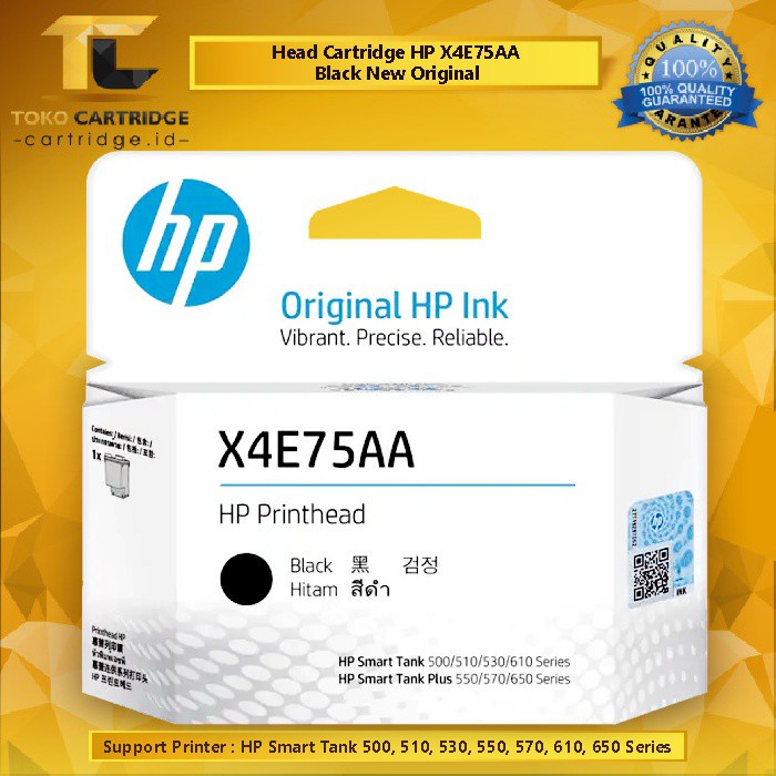 HP Print Head / Printhead / Cartridge X4E75AA for Smart Tank (Black) 500 510 515 530 610 615