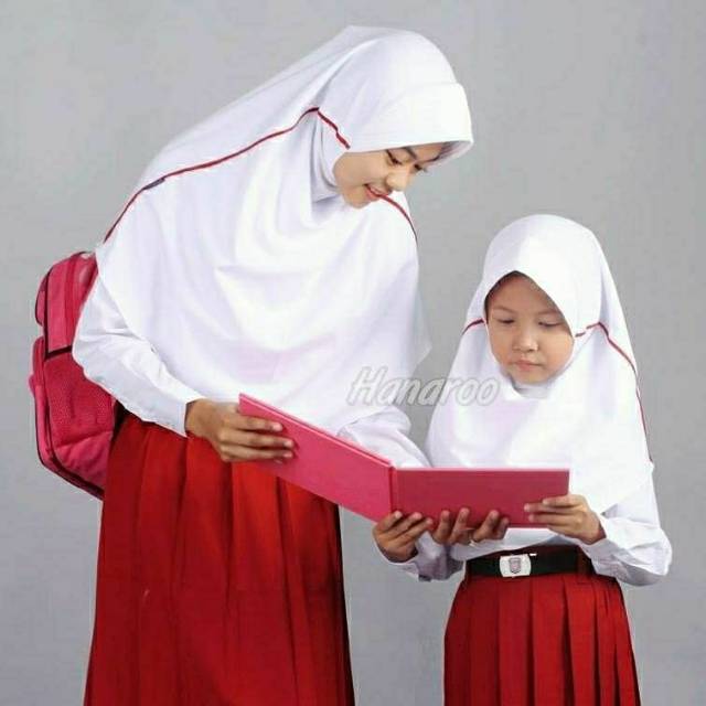 Hanaroo - Hijab Jilbab Kerudung Putih Sekolah SD SMP