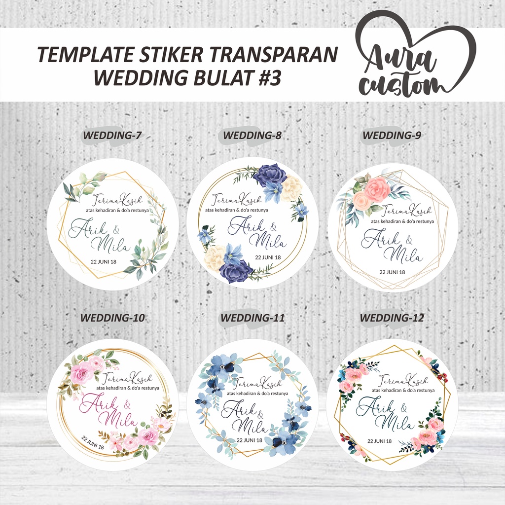 

STIKER LABEL TRANSPARAN SOUVENIR WEDDING NIKAH BULAT #3