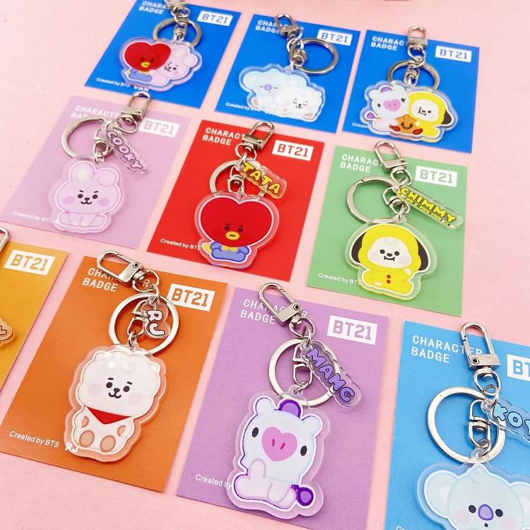 Gantungan Kunci Hias Kartun Lucu KPOP BTS Acrylic Keyring CHIMMY COOKY KOYA MANG RJ SHOOKY TATA