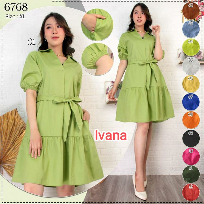 Dress wanita terusan cewek katun import