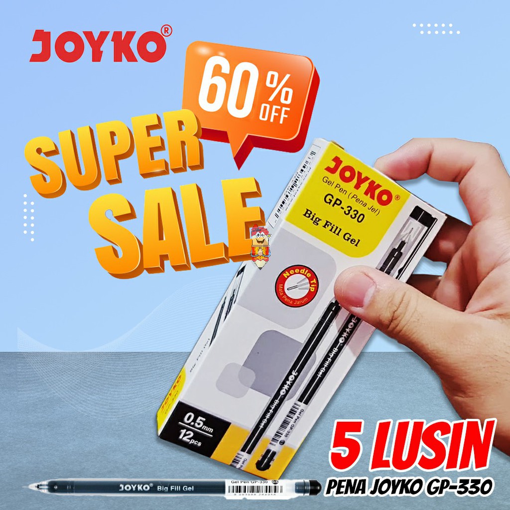 

SUPER SALE 5 lusin Gel Pen Pulpen Pena Joyko GP-330