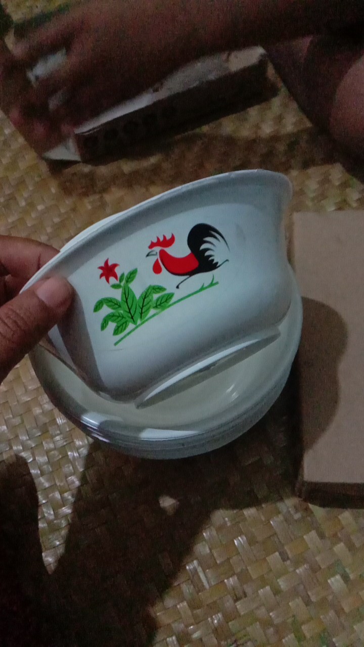 Mangkok Ayam Jago Mangkuk Plastik Tebal Mangkuk Bubur Mangkuk Sup Mangkok Saji Mangkok Mie Mangkok