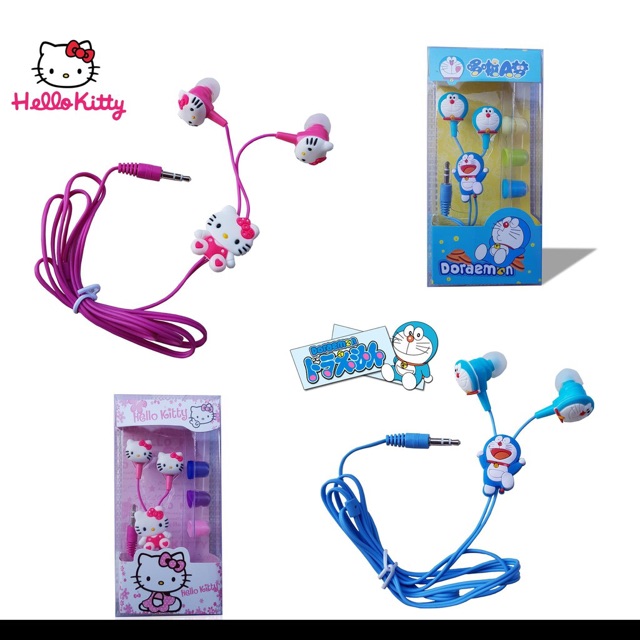 HANDSFREE MOTIF CARTOON HELLO KITTY DORAEMON PINEAPLE PACMAN RUBIC