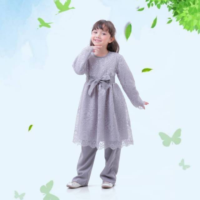 setelan tunik brokat anak