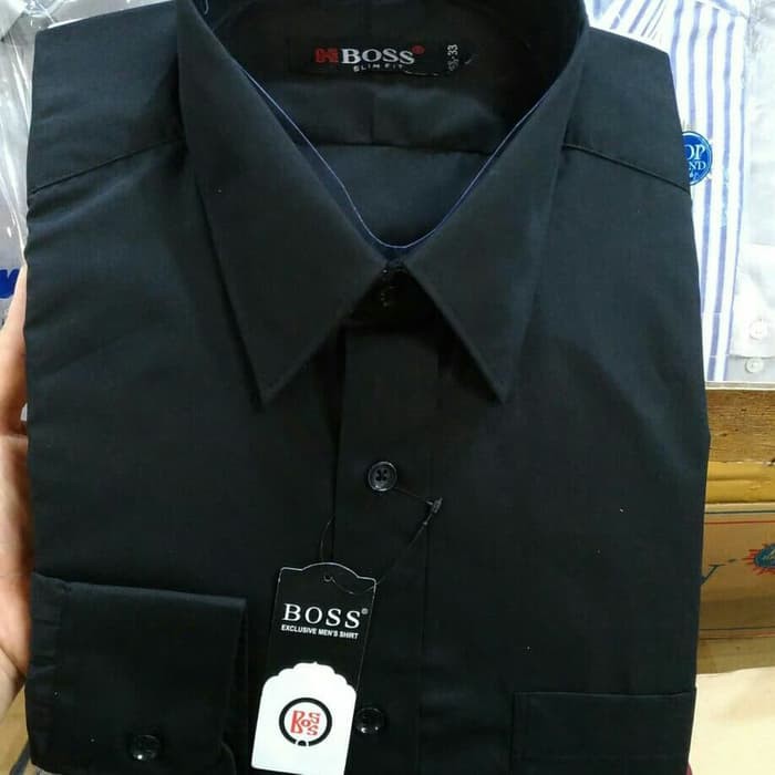 Baju Hem Pria Lengan Pendek Warna Putih Kombinasi Jr385 Lengan K OJ449 Kemeja Boss Polos Panjang Sl