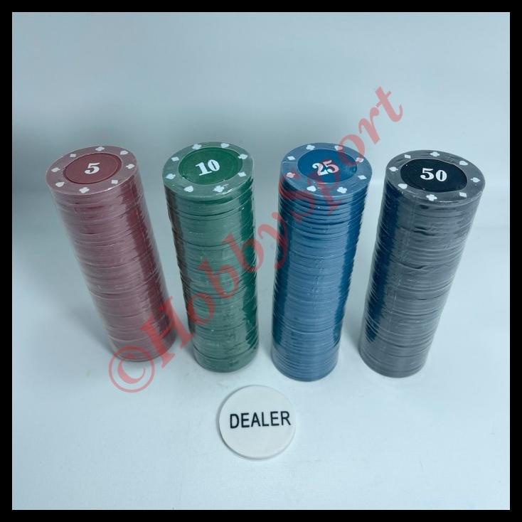 TERBARUU Koin Poker Isi 200 pcs Set Blackjack Mainan Chips Plastik Bagus Coin TERLARIS
