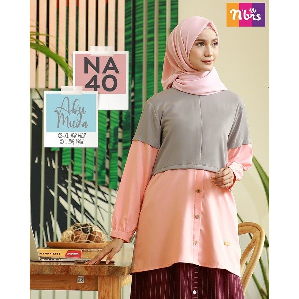 BAJU ATASAN WANITA NIBRAS ABU MUDA