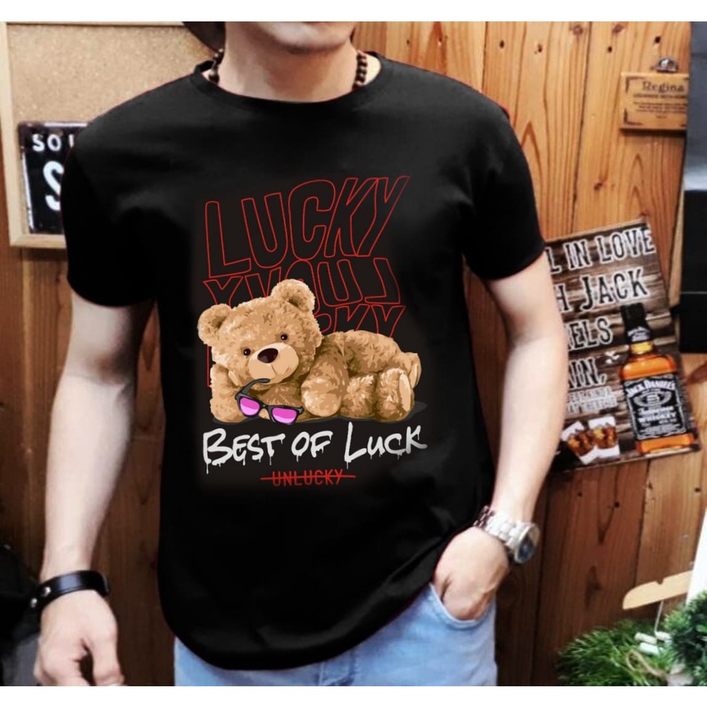 Kaos pria gambar boneka Bear/beruang