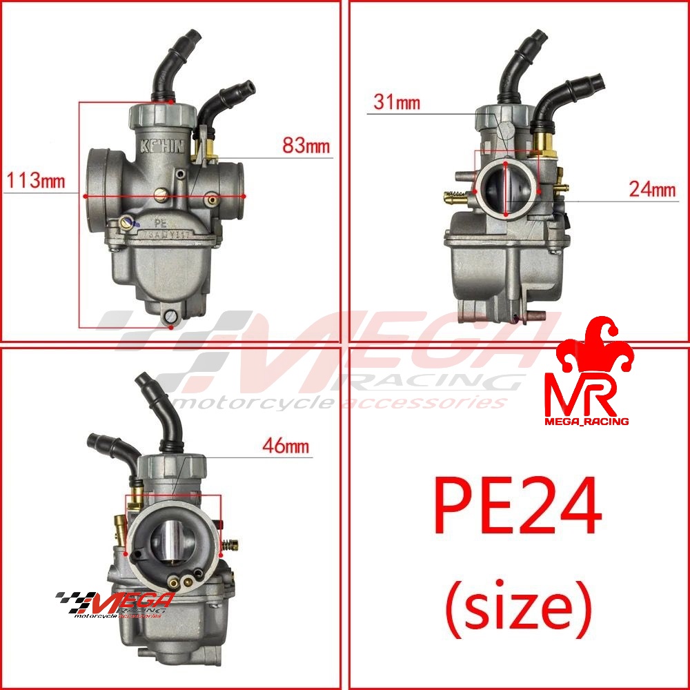 Karbu - Karburator KEIHIN X SUDCO PWK 24 26 28 30 32 34 Kota UMA CPO Carburetor JAPAN, UNIVERSAL, MOTOR, MATIC / BEBEK MEGA PRO, JUPITER Z, RX KING, NINJA SATRIA FU, BEAT, MIO, FINO, VARIO SCOOPY CBR15R TIGERPWK30 PWK28 PWK32 PWK24 PWK26 PE PE24 PE26 PE28-Keihin 155 - PE 24
