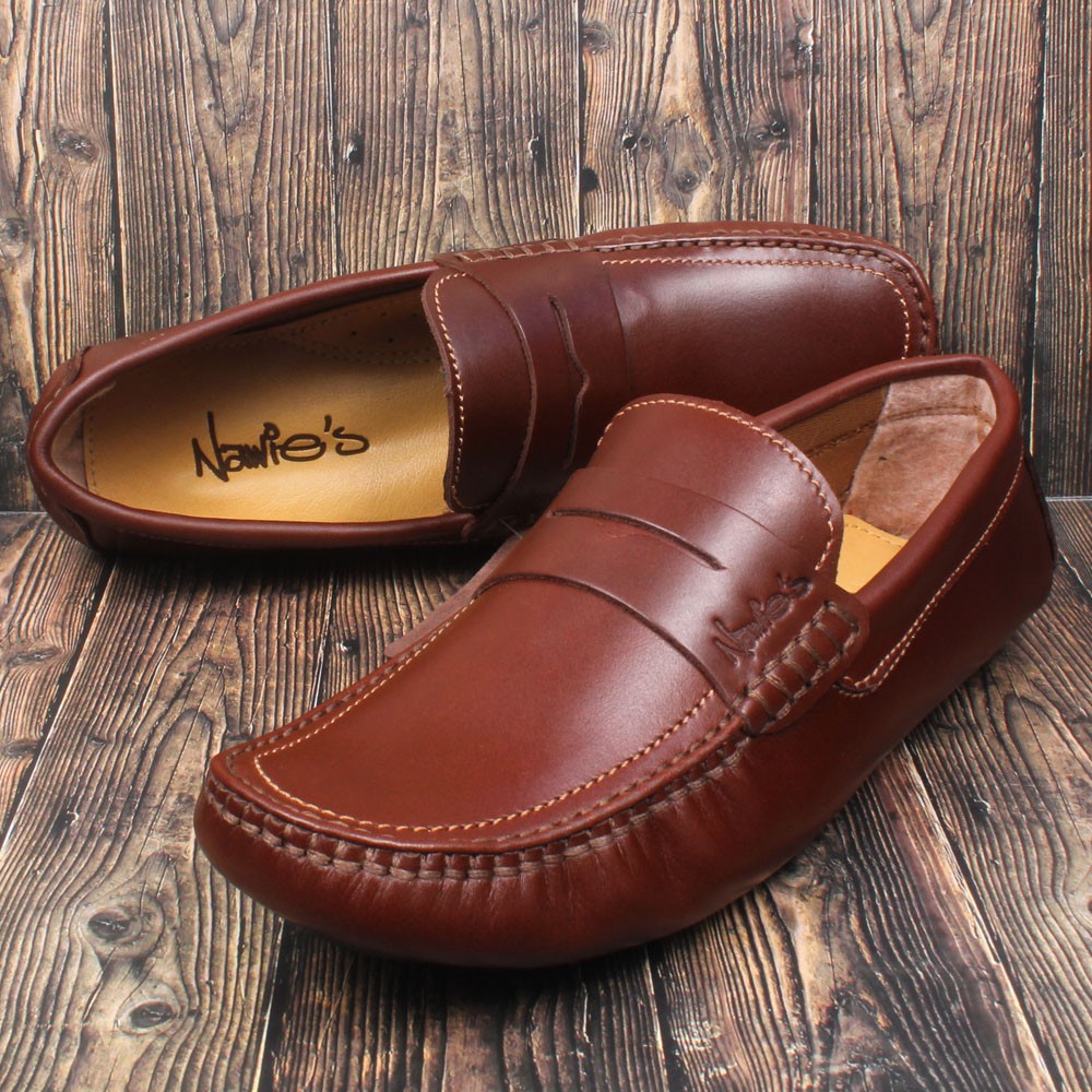 SEPATU KULIT SAPI ASLI LOAFERS / SEPATU SLOP CASUAL BAHAN 100% KULIT SAPI BERKUALITAS FR02 KILAP QI LEATHER