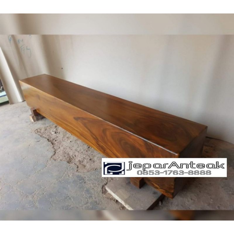bangku balok kayu solid trembesi utuh