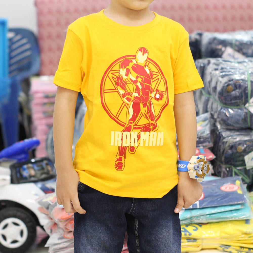 Produsen KAOS IRONMAN Setelan Anak EAT347 BIRU Kaos Distro Terlaris Termurah  Dropship Bandung