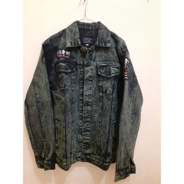 Jaket Levis Pria Jaket Denim Sandwash Ukuran L ( Bekas )