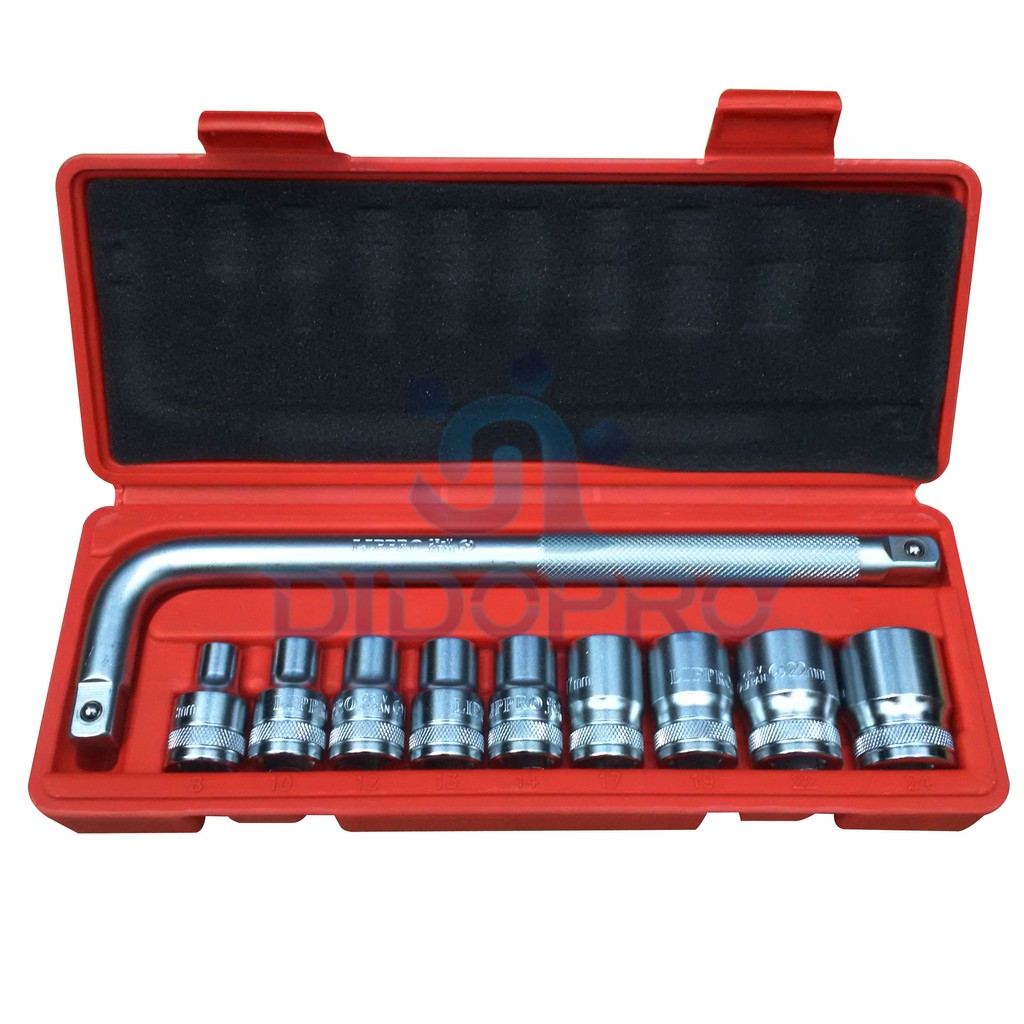 Kunci Sock Set 10 pcs Lippro / Socket Set 1/2&quot;