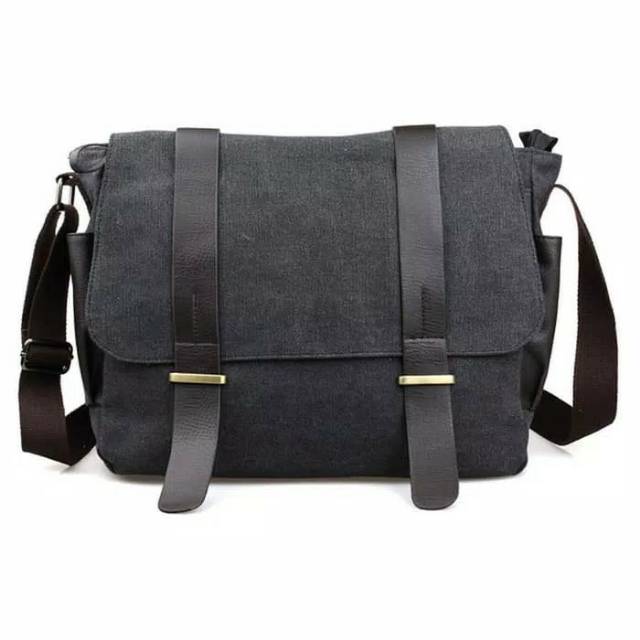 Tas Selempang Pria / Canvas Messenger Bag