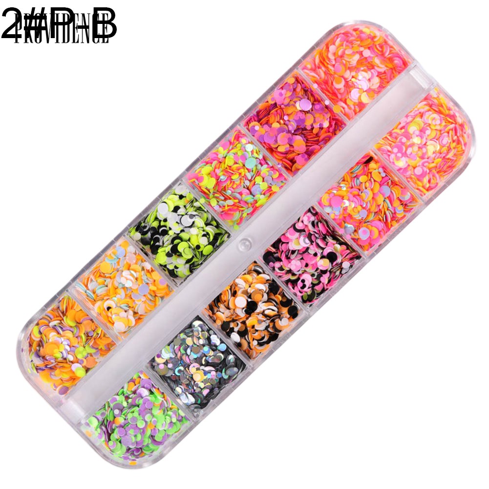 Providence 12 Grid Glitter Mixed Mirror Round Nail Art Sequins DIY Manicureation
