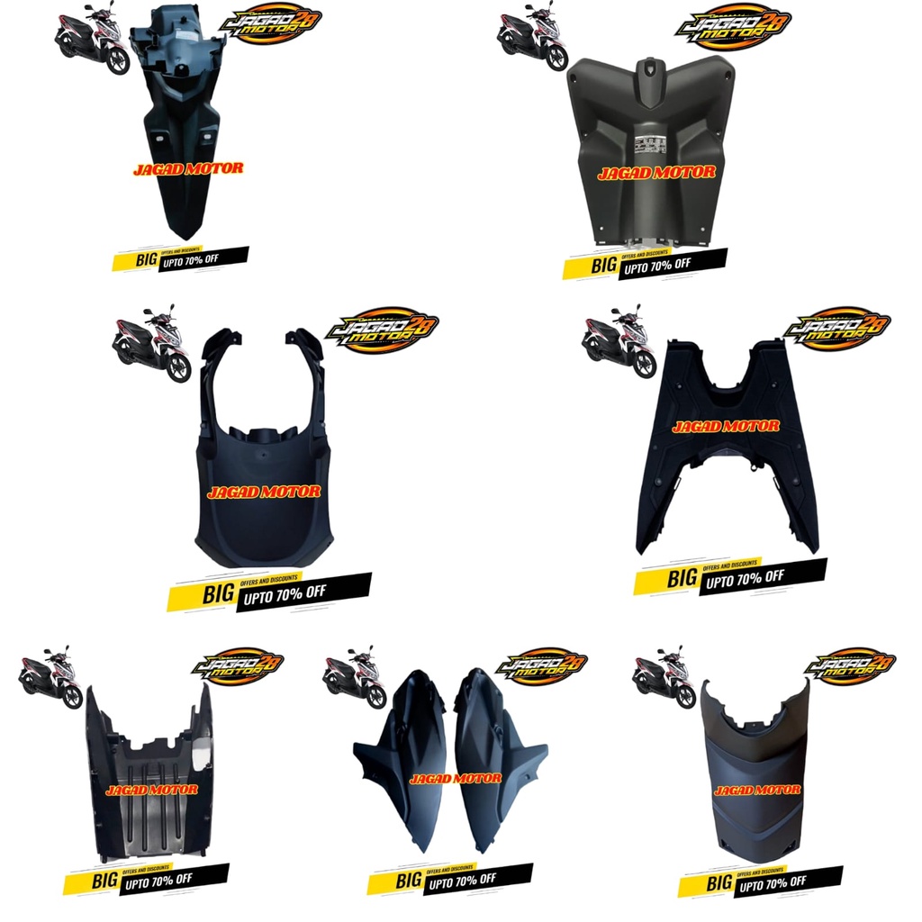 ECERAN SATUAN Body Kasar Honda Vario Techno 110 Karbu Lama CBS Tahun 2009-2013 / full body kasar Vario Techno Karbu 110 Lama CBS paru paruh dek kiri kanan injakan bordes injakan dasbor kolong spakbor belakang cover mesin legsil kunci atas bawah