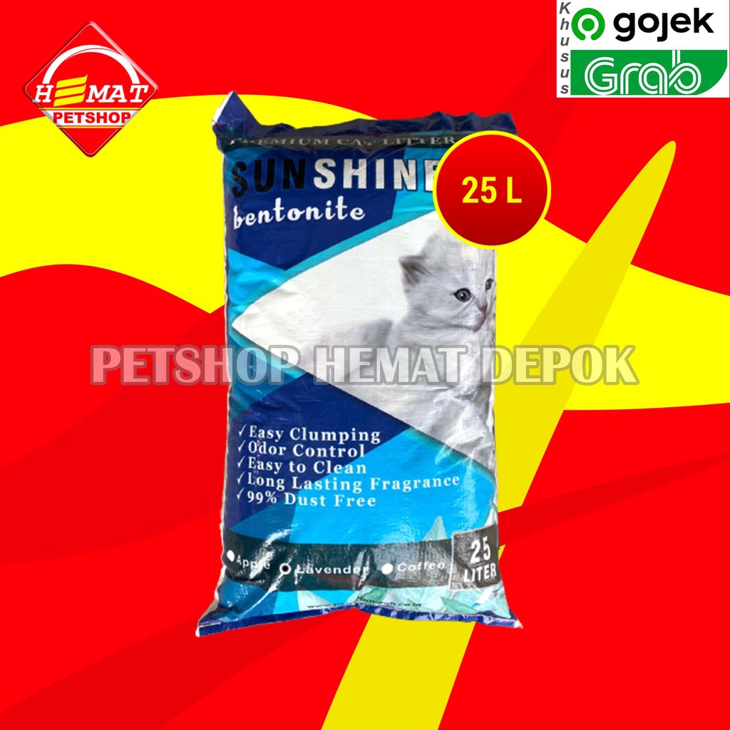 GOSEND Pasir Kucing Gumpal Wangi Clumping Sunshine Bentonite 25 Litter