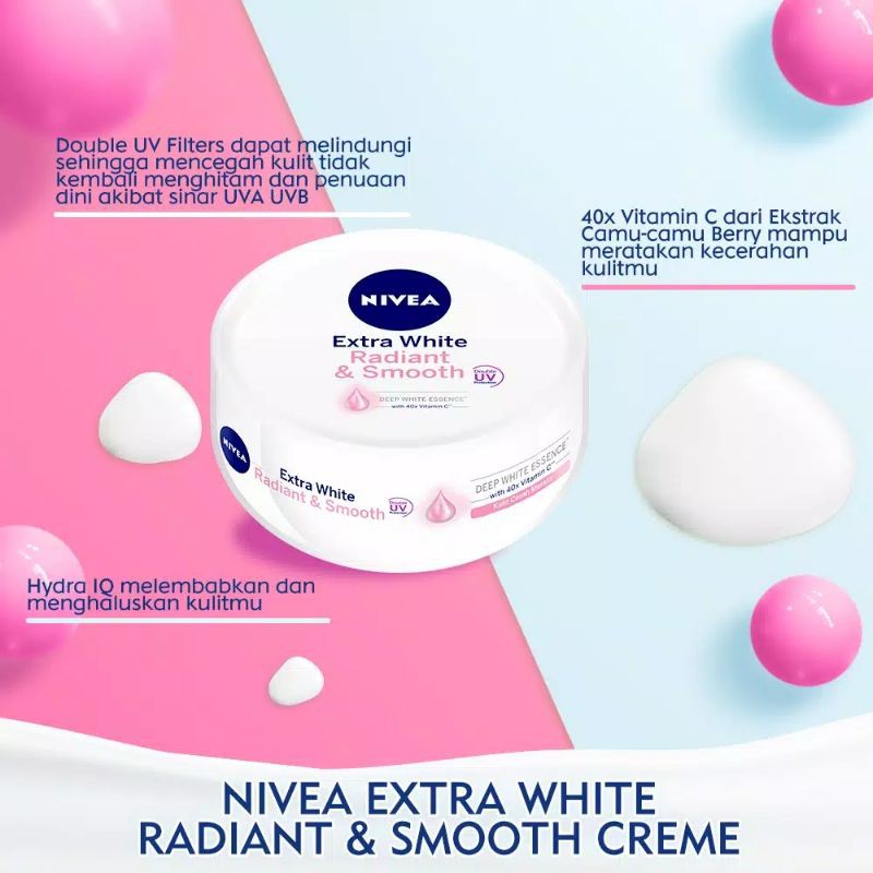 NIVEA Extra White Radiant &amp; Smooth Cream 100ml | 50ml