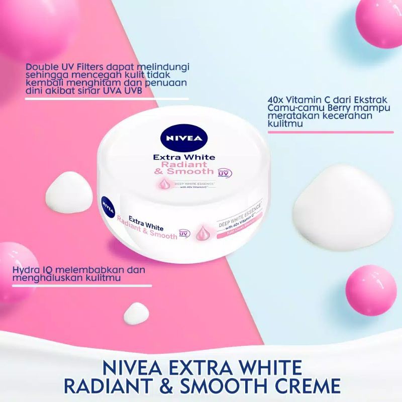 NIVEA Extra White Radiant &amp; Smooth Cream 100ml | 50ml