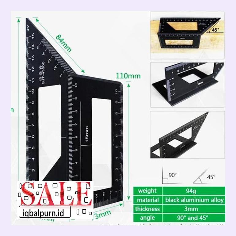 

Litnsa0S Speed Square Penggaris Siku Derajat Woodworking Mistar Angle Ruler Luttfnpk