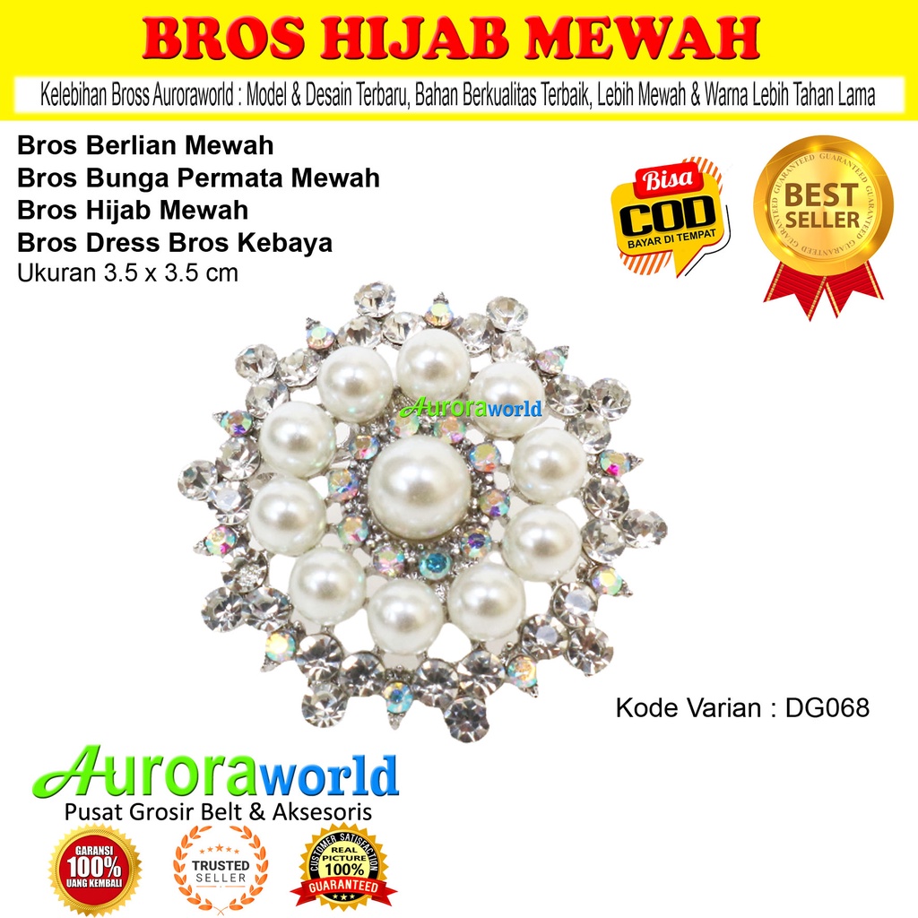 Auroraworld Bros jilbab kebaya hijab bross baju mewah terbaru bisa cod broch hijab premium untuk blazer kemeja  kebaya gamis tunik