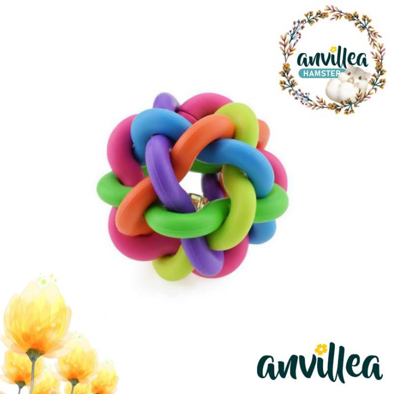 Bola Kerincing Anjing Kucing Bunyi Lonceng Karet