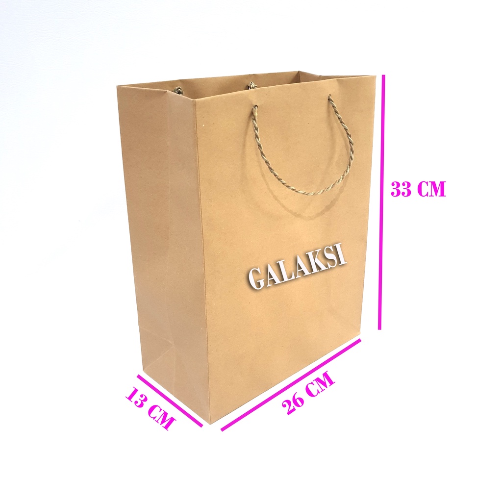 

PAPER BAG TAS KERTAS POLOS SEDANG 26 X 13 X 33 CM