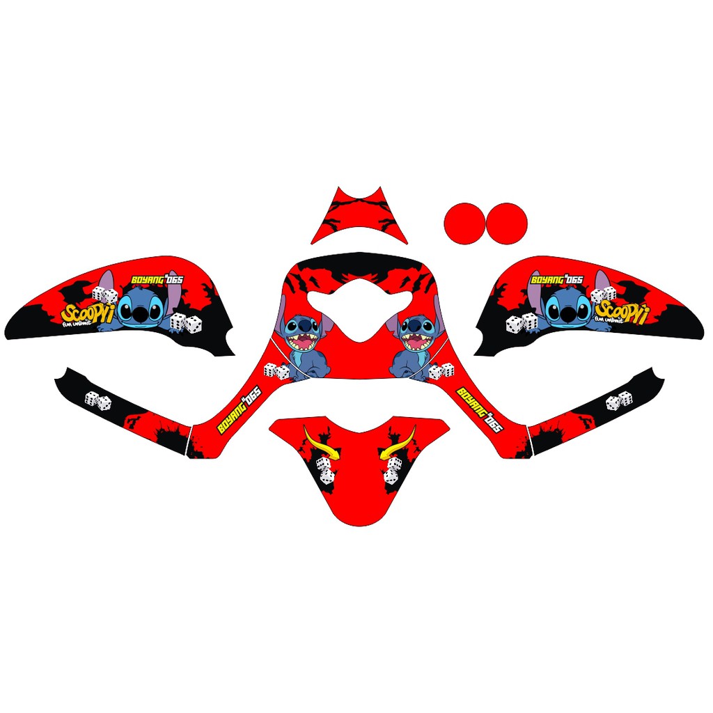 SCOOPY STIKERCUSTOM FULL BODY DEKAL STICKER STRIPING