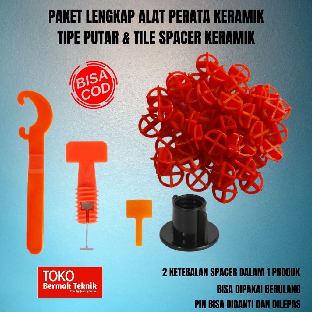 ALAT PERATA KERAMIK TIPE PUTAR PIN 1.5 MM TILE SPACER KERAMIK NAT KERAMIK GRANIT